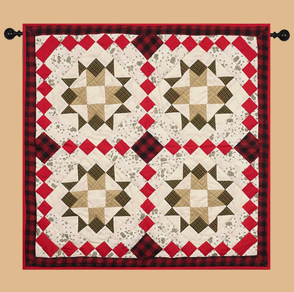 Table runner, small quilt,Wallhanging Table Toppers multi prints Twinkle star patchwork with sew pocket by HOME HEART Brands(Made in India)