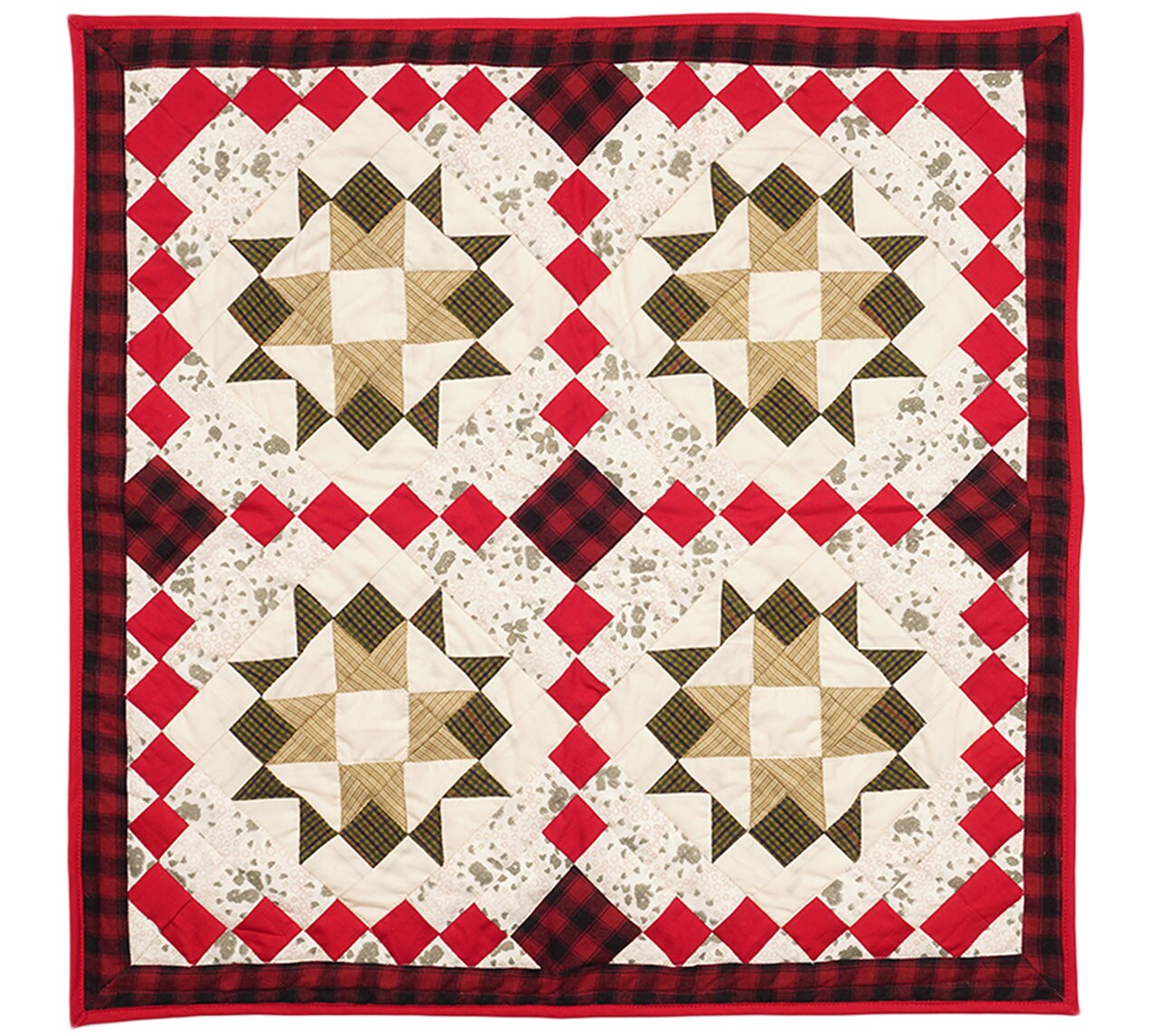 Table runner, small quilt,Wallhanging Table Toppers multi prints Twinkle star patchwork with sew pocket by HOME HEART Brands(Made in India)
