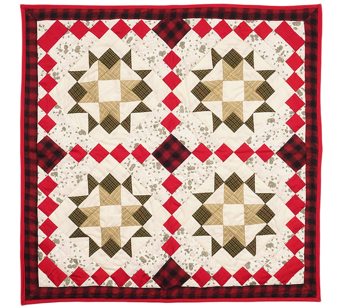 Table runner, small quilt,Wallhanging Table Toppers multi prints Twinkle star patchwork with sew pocket by HOME HEART Brands(Made in India)