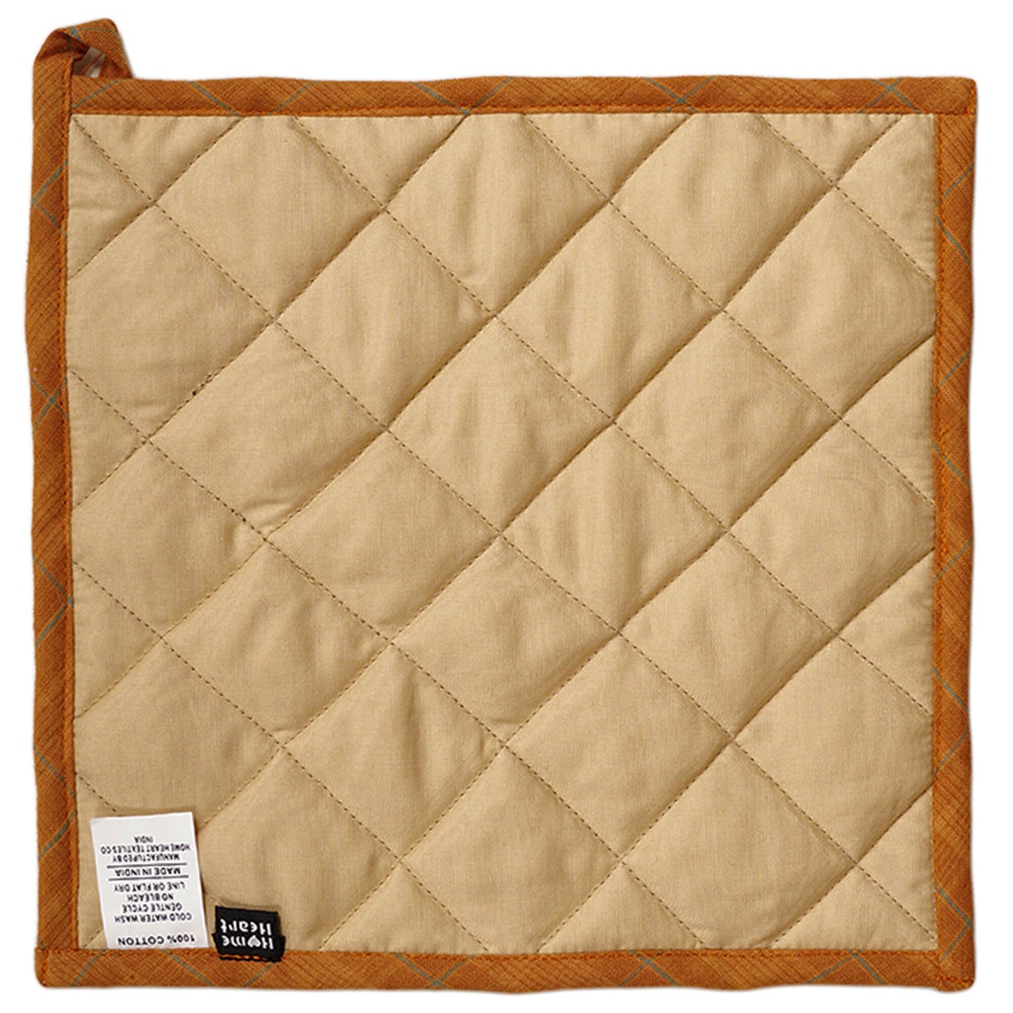 Quilted Pot Holder/Table topper/hot pads patchwork for kitchen fall mix 9"x9" by HOME HEART Brands( Made in India)