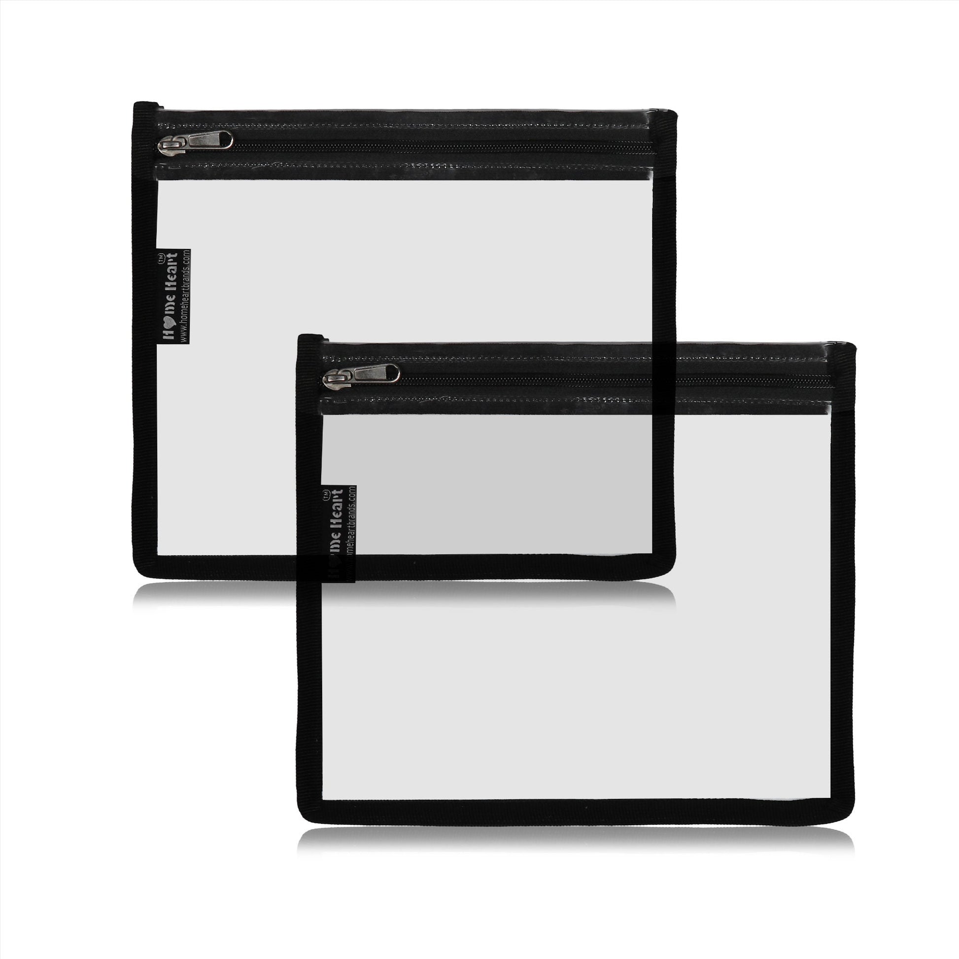 HOME HEART Brands multi-Purpose Water Resistant Clear Pvc Organizer Bag with Zipper Closure 6&4 pack X- Large Size 10"x13"(Made in India)