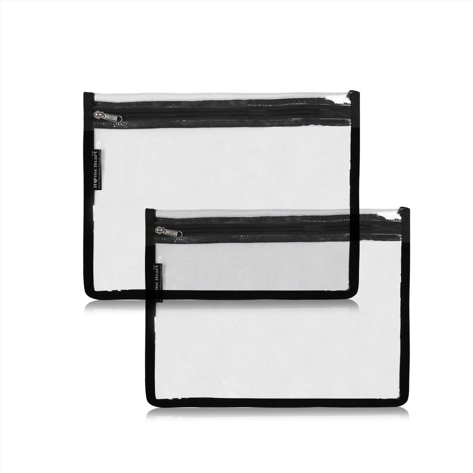 HOME HEART Brands multi-Purpose Water Resistant Clear Pvc Organizer Bag Pouch with Zipper Closure Large Size 9"x10"(Made in India)