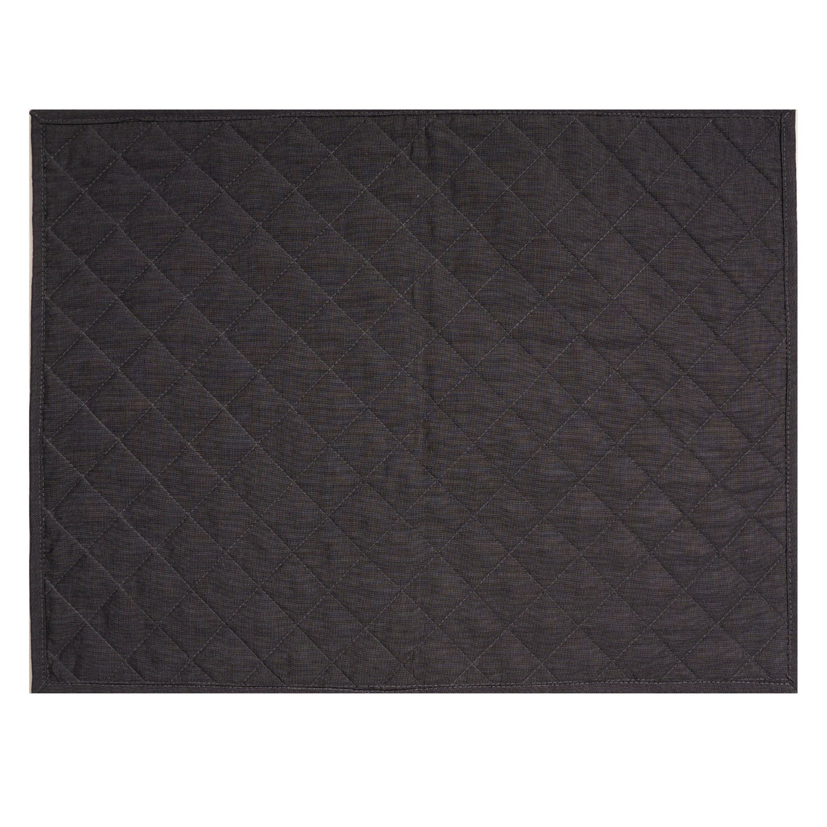 Quilted placemat table mat black 100% cotton chambray 14"X19" by HOME HEART Brands (made in INDIA)