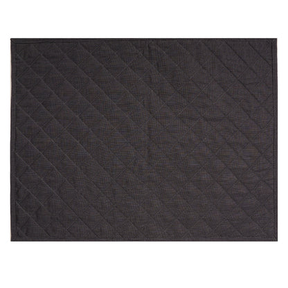 Quilted placemat table mat black 100% cotton chambray 14"X19" by HOME HEART Brands (made in INDIA)