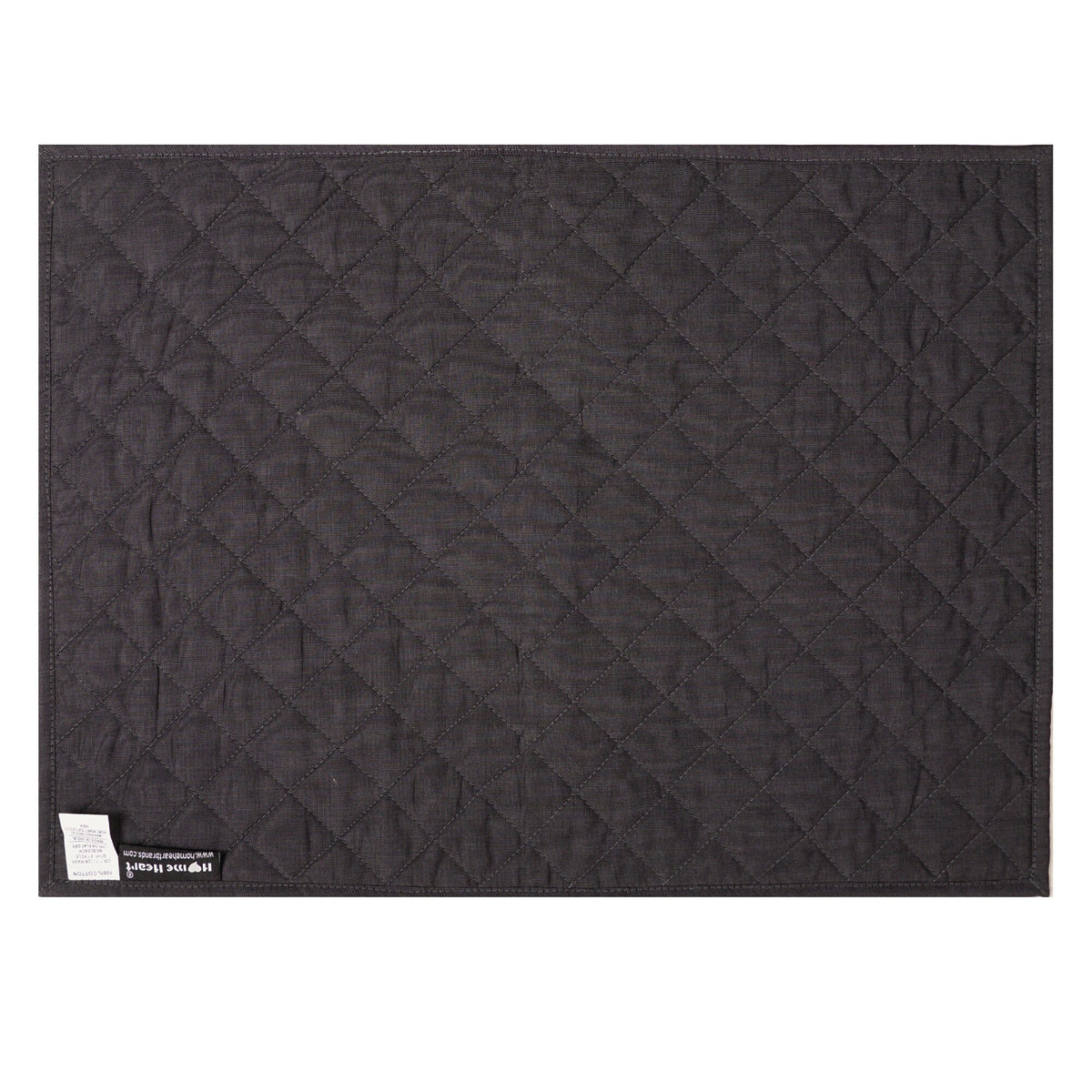 Quilted placemat table mat black 100% cotton chambray 14"X19" by HOME HEART Brands (made in INDIA)