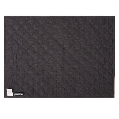 Quilted placemat table mat black 100% cotton chambray 14"X19" by HOME HEART Brands (made in INDIA)
