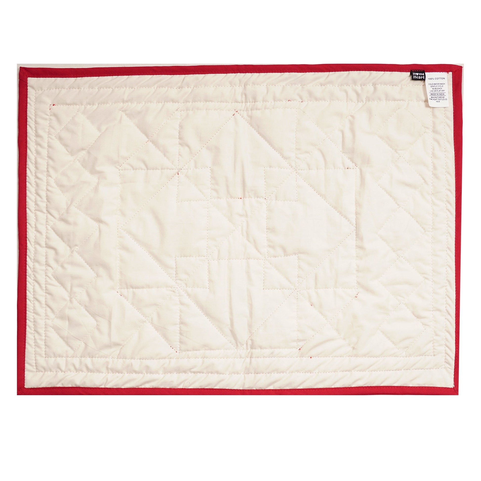 Quilted placemats / Tablemat patchwork red diamond square red country by HOME HEART Brands(Made in India)
