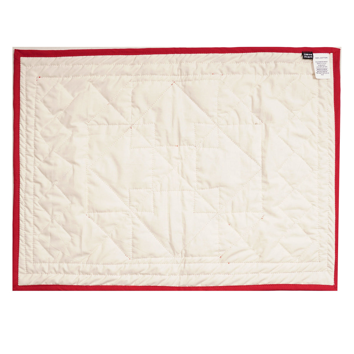 Quilted placemats / Tablemat patchwork red diamond square red country by HOME HEART Brands(Made in India)