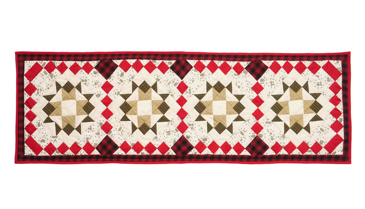 Quilted Table Runner & Toppers patchwork twinkle star plaid calico print plain fabric by HOME HEART Brands(Made in India)