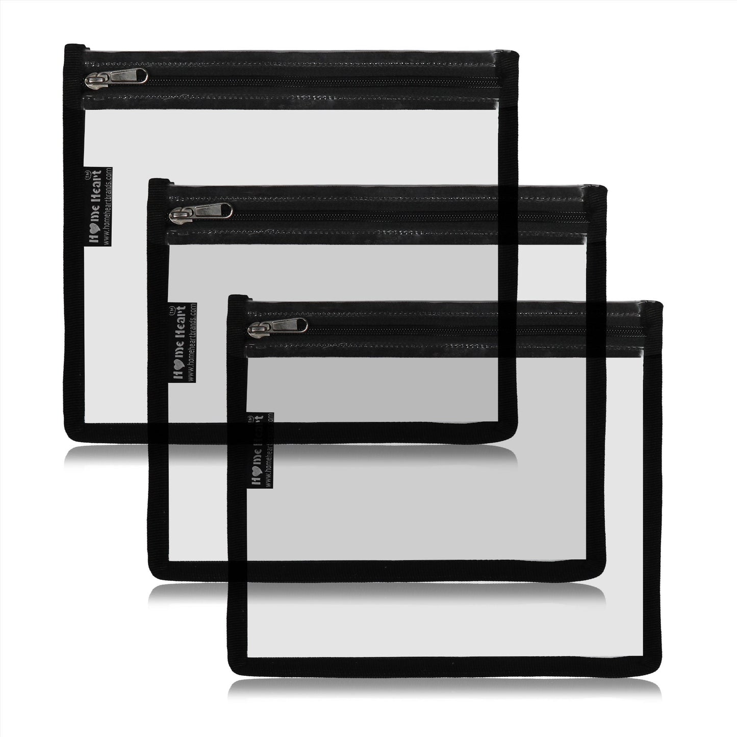 HOME HEART Brands multi-Purpose Water Resistant Clear Pvc Organizer Bag with Zipper Closure 6&4 pack X- Large Size 10"x13"(Made in India)