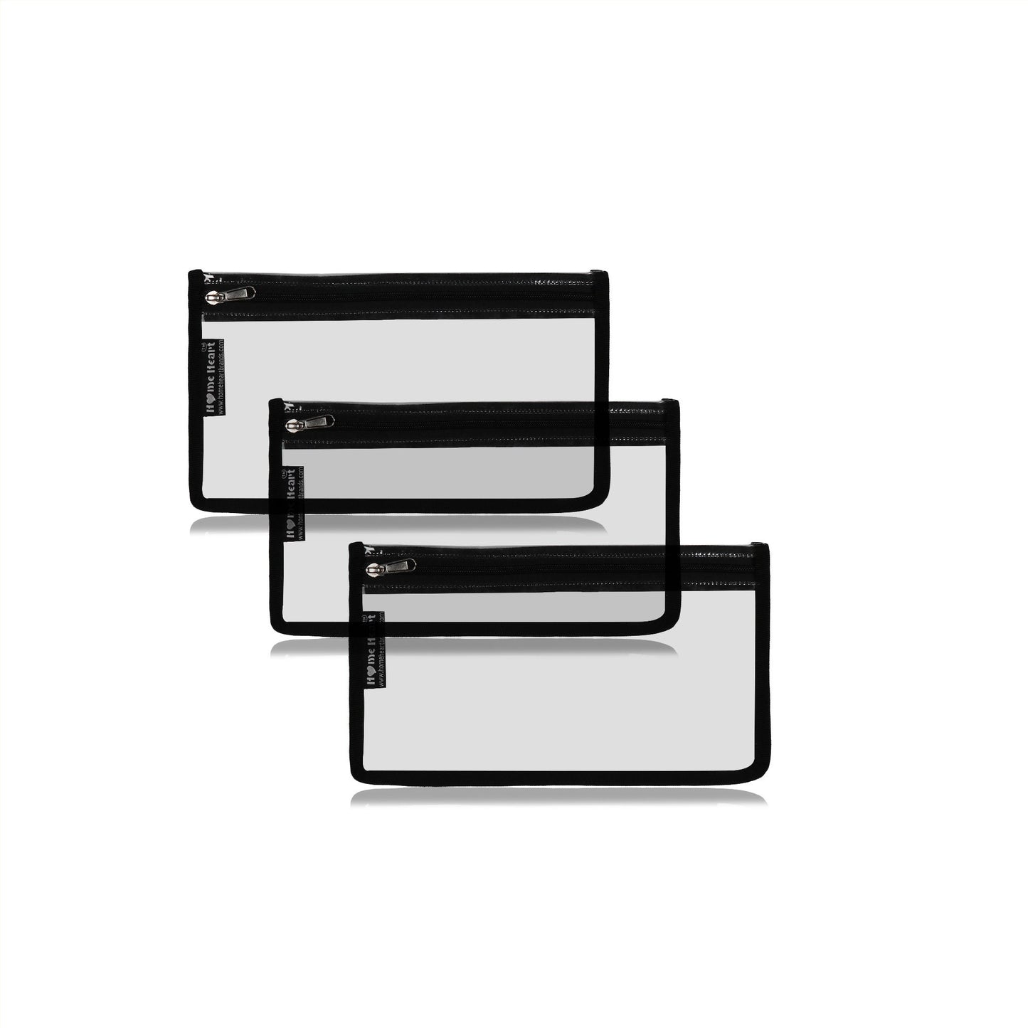 HOME HEART Brands multi-Purpose Water Resistant Clear Pvc Organizer Bag Pouch with #5 YKK Zipper Closure medium Size 7"x12"(Made in India)