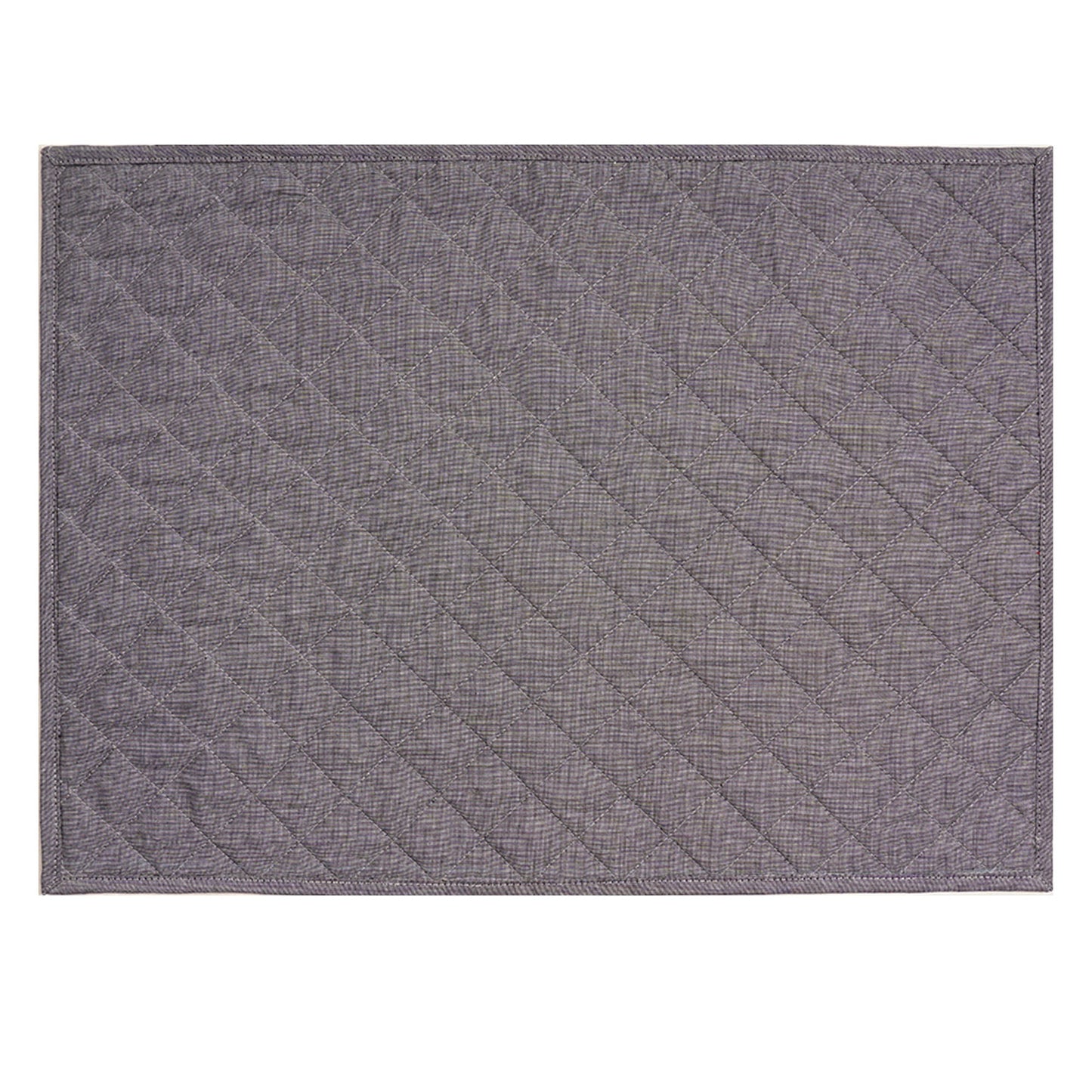 Quilted placemat table mat gray 100% cotton chambray 14"X19" by HOME HEART Brands (made in INDIA)
