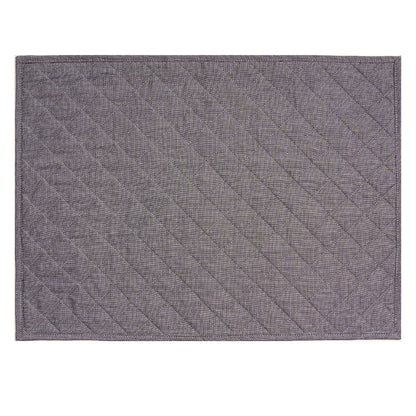 Quilted placemat table mat gray 100% cotton chambray 14"X19" by HOME HEART Brands (made in INDIA)