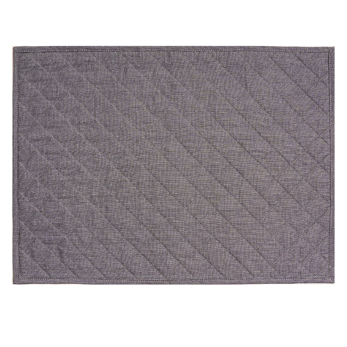 Quilted placemat table mat gray 100% cotton chambray 14"X19" by HOME HEART Brands (made in INDIA)