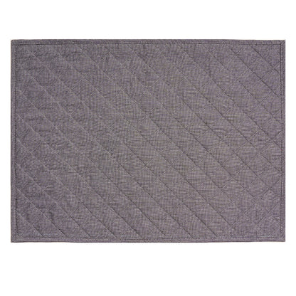 Quilted placemat table mat gray 100% cotton chambray 14"X19" by HOME HEART Brands (made in INDIA)