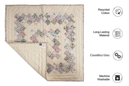 Quilted Table runners toppers, quilt, Wallhanging calico country floral patchwork with sew pocket by Home Heart brands (Made in India)