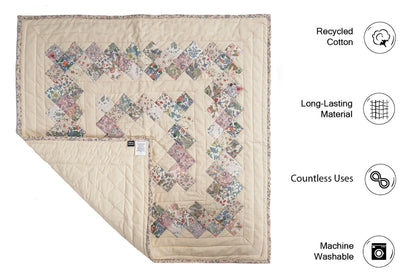 Quilted Table runners toppers, quilt, Wallhanging calico country floral patchwork with sew pocket by Home Heart brands (Made in India)