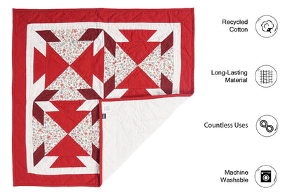 Quilted Table runners, small quilt, Wallhanging & Table Toppers Twinkle star patchwork with sew pocket by Home Heart brands (Made in India)