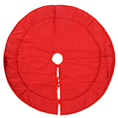 Christmas tree skirt red micro velvet with ivory lurex burlap Thick Double Layer Heirloom Quality by HOME HEART Brands(Made in India)