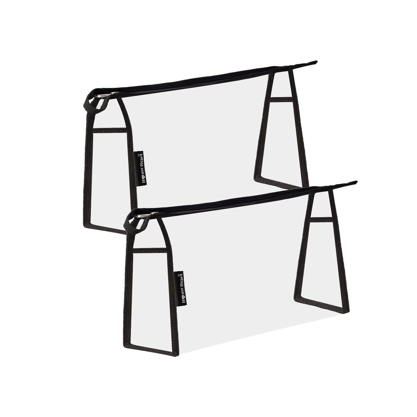 Clear Vinyl Organizer Toiletry Cosmetics Makeup Pouch Multi-purpose 4 ,3,2 pack X-Large Size 12"X7"X4" by HOME HEART Brands (Made in India)