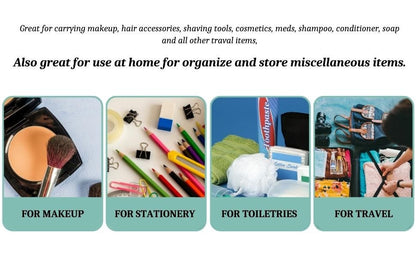 Clear Vinyl Organizer Toiletry Cosmetics Makeup Pouch Multi-purpose 4 ,3,2 pack X-Large Size 12"X7"X4" by HOME HEART Brands (Made in India)