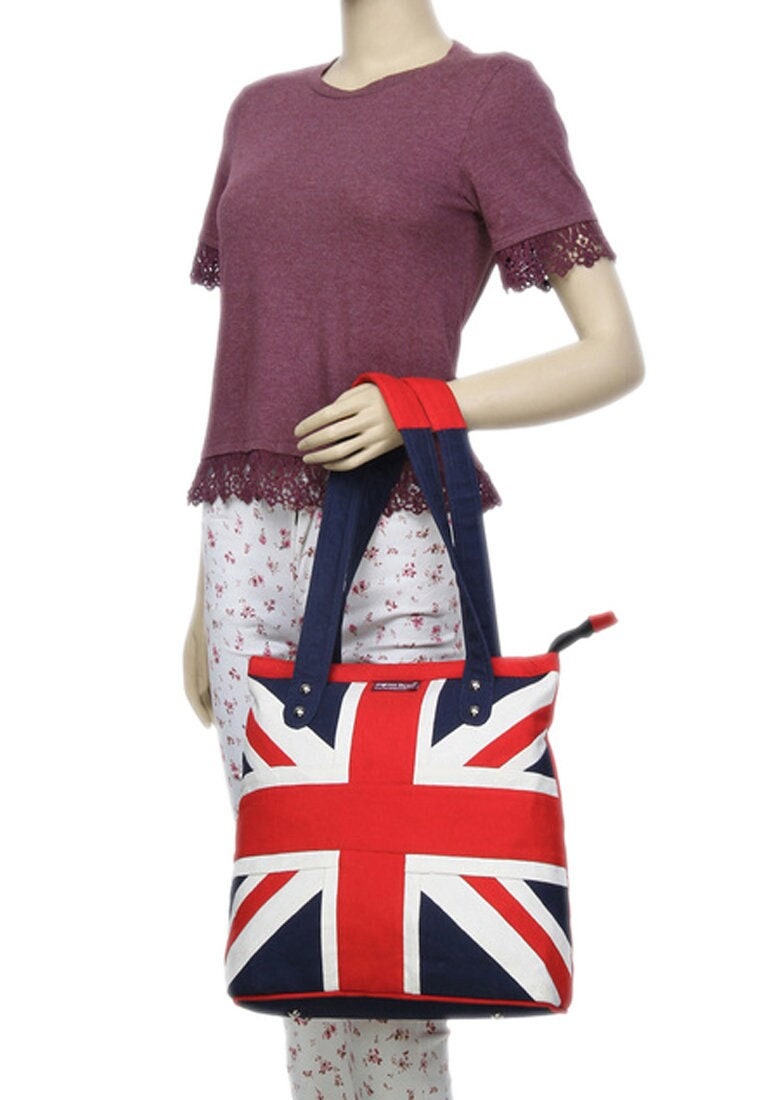 Union Jack Flag duck heavy cotton fabric Tote Bag Shopping Bag, Union Jack Patterned Shopping Bag, by HOME HEART Brands 2 color Available