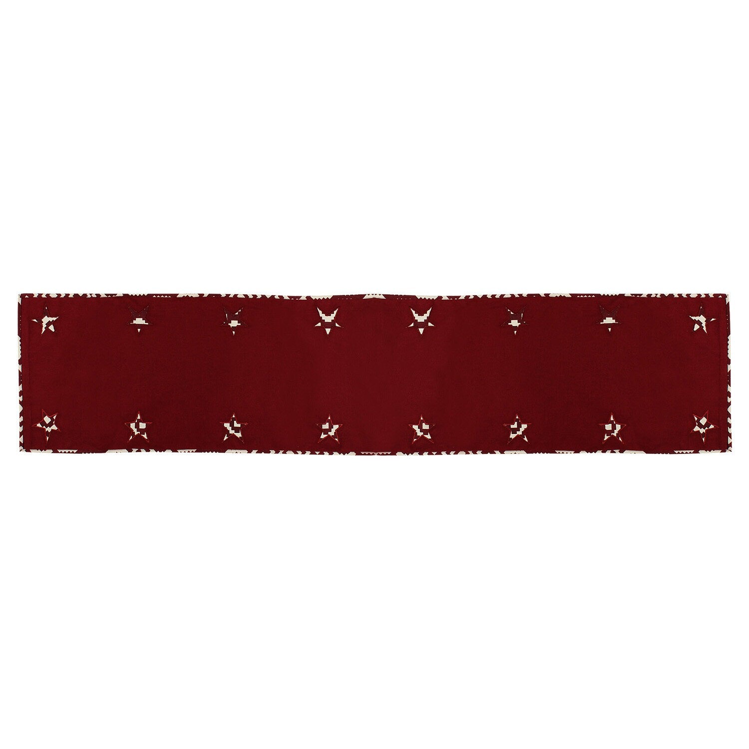 Cotton Table runner & Toppers Premium tapestry cotton fabric dark red applique embroidered by Home Heart Brands(Made in India)