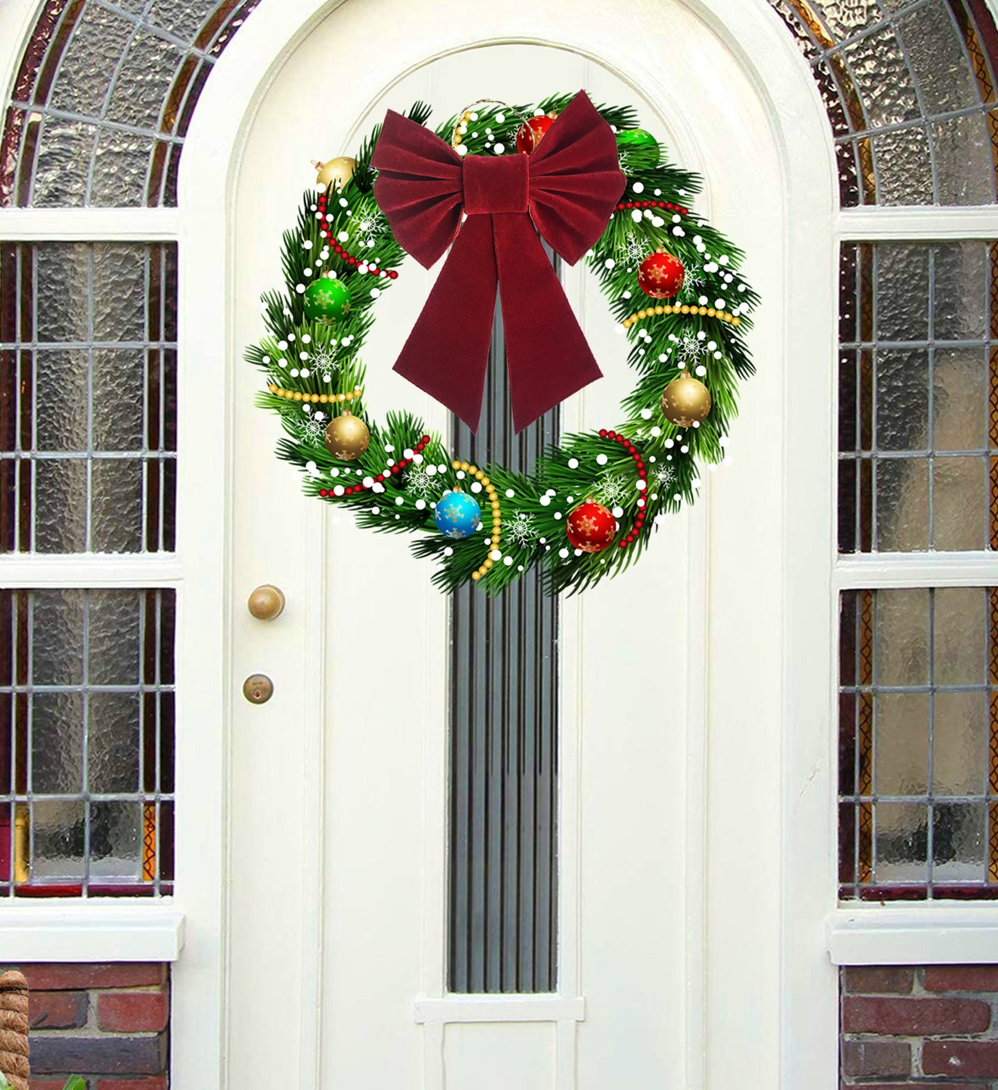 Christmas Bow for Wreath,Floral Arrangement,Tree Topper, Swag, Garland elegant cranberry red double layer by HOME HEART Brands( India)