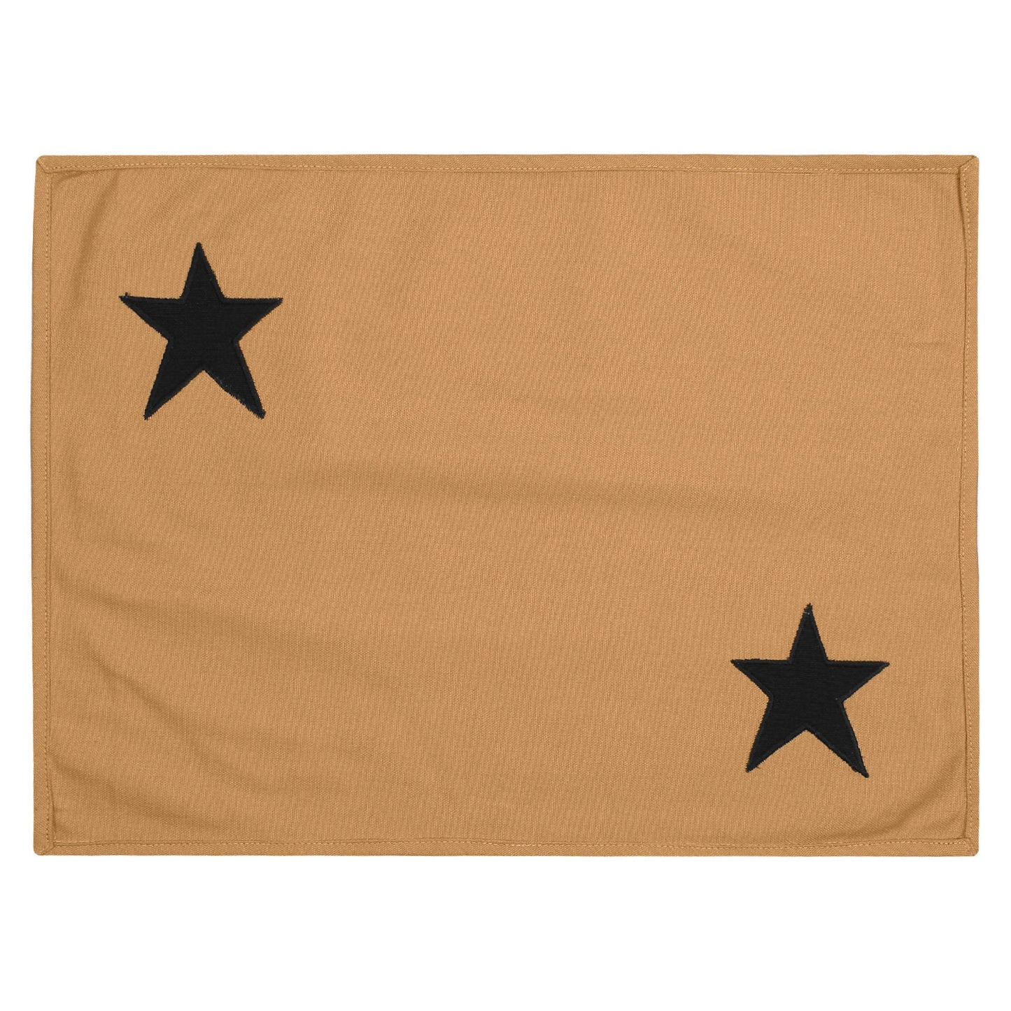Cotton placemat & Toppers Premium tapestry cotton fabric beige with black star applique embroidered by Home Heart Brands(Made in India)