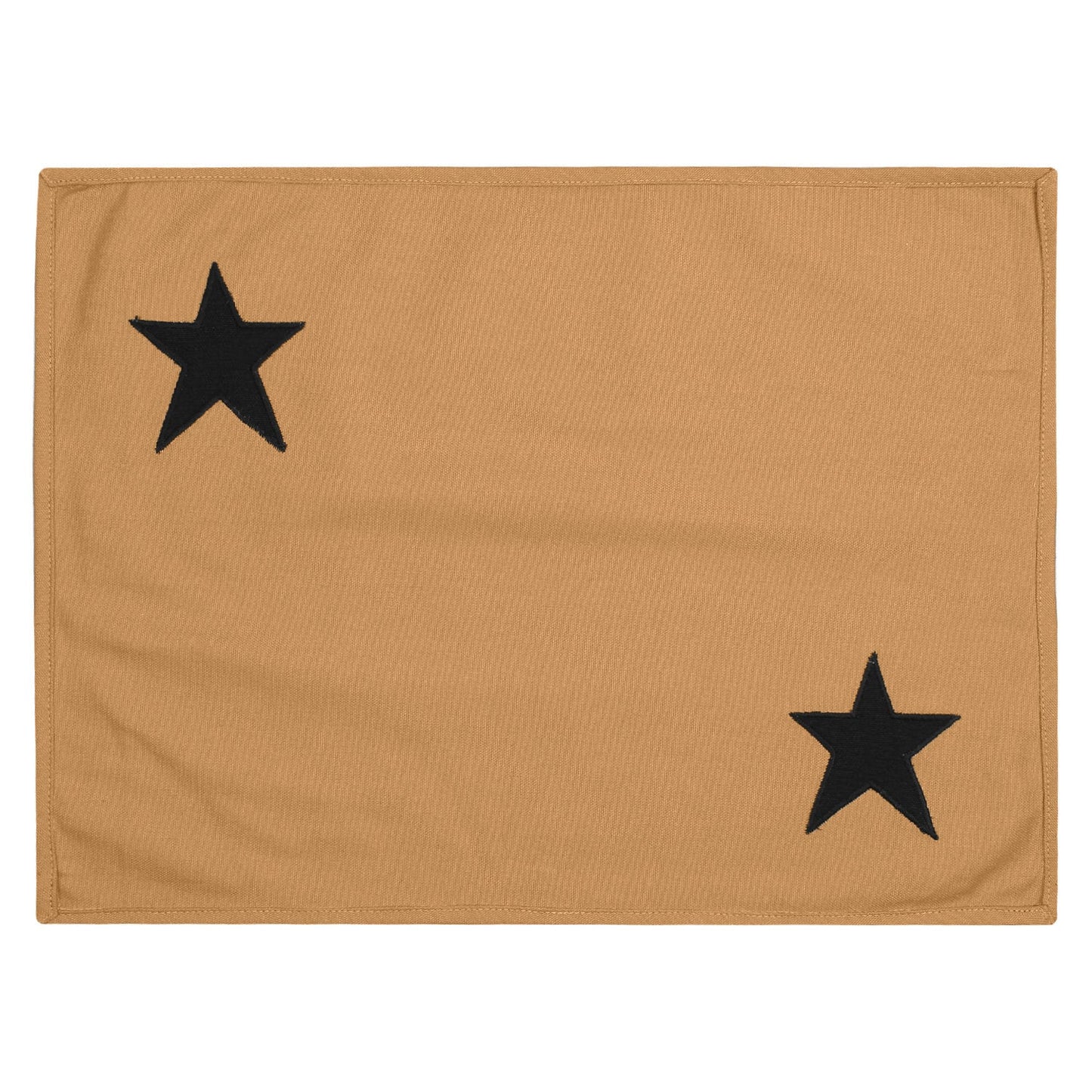 Cotton placemat & Toppers Premium tapestry cotton fabric beige with black star applique embroidered by Home Heart Brands(Made in India)
