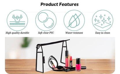 Clear Vinyl Organizer Toiletry Cosmetics Makeup Pouch Multi-purpose 4 ,3,2 pack X-Large Size 12"X7"X4" by HOME HEART Brands (Made in India)