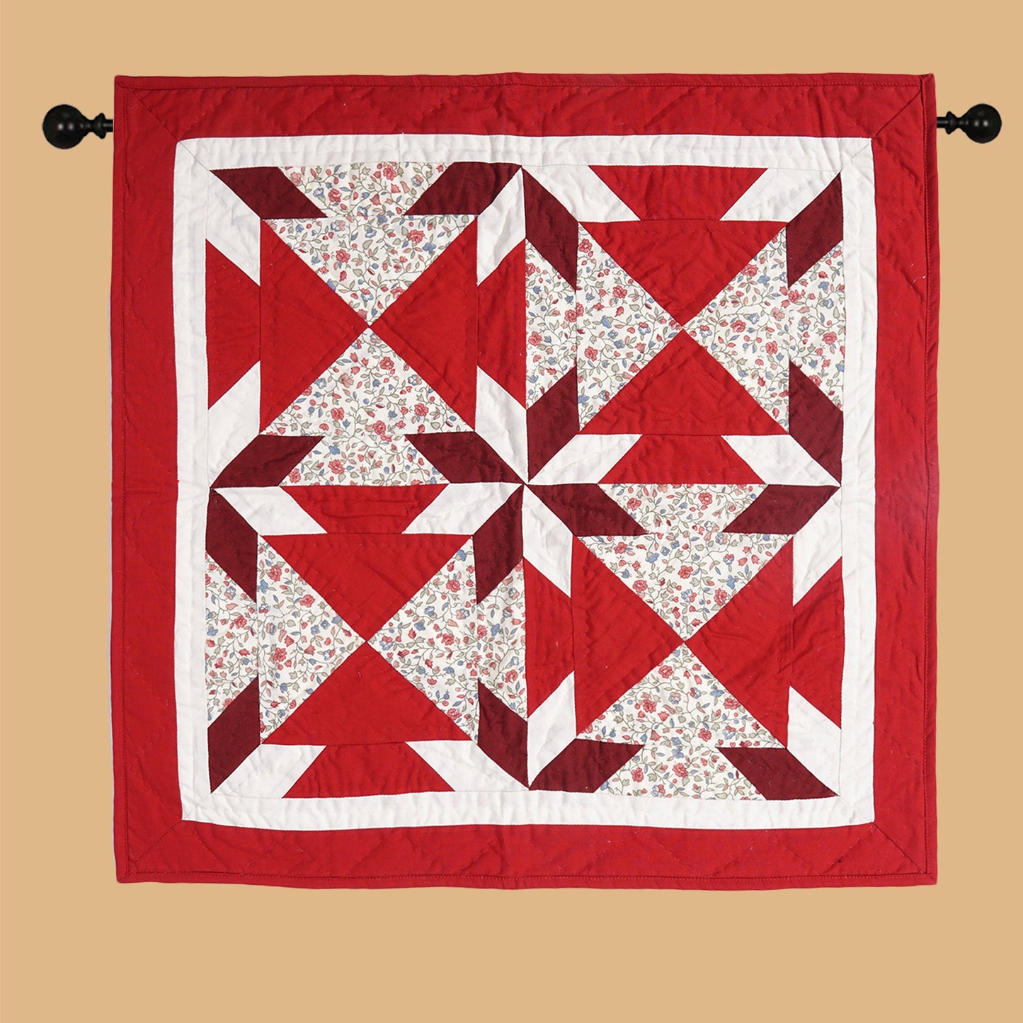 Quilted Table runners, small quilt, Wallhanging & Table Toppers Twinkle star patchwork with sew pocket by Home Heart brands (Made in India)