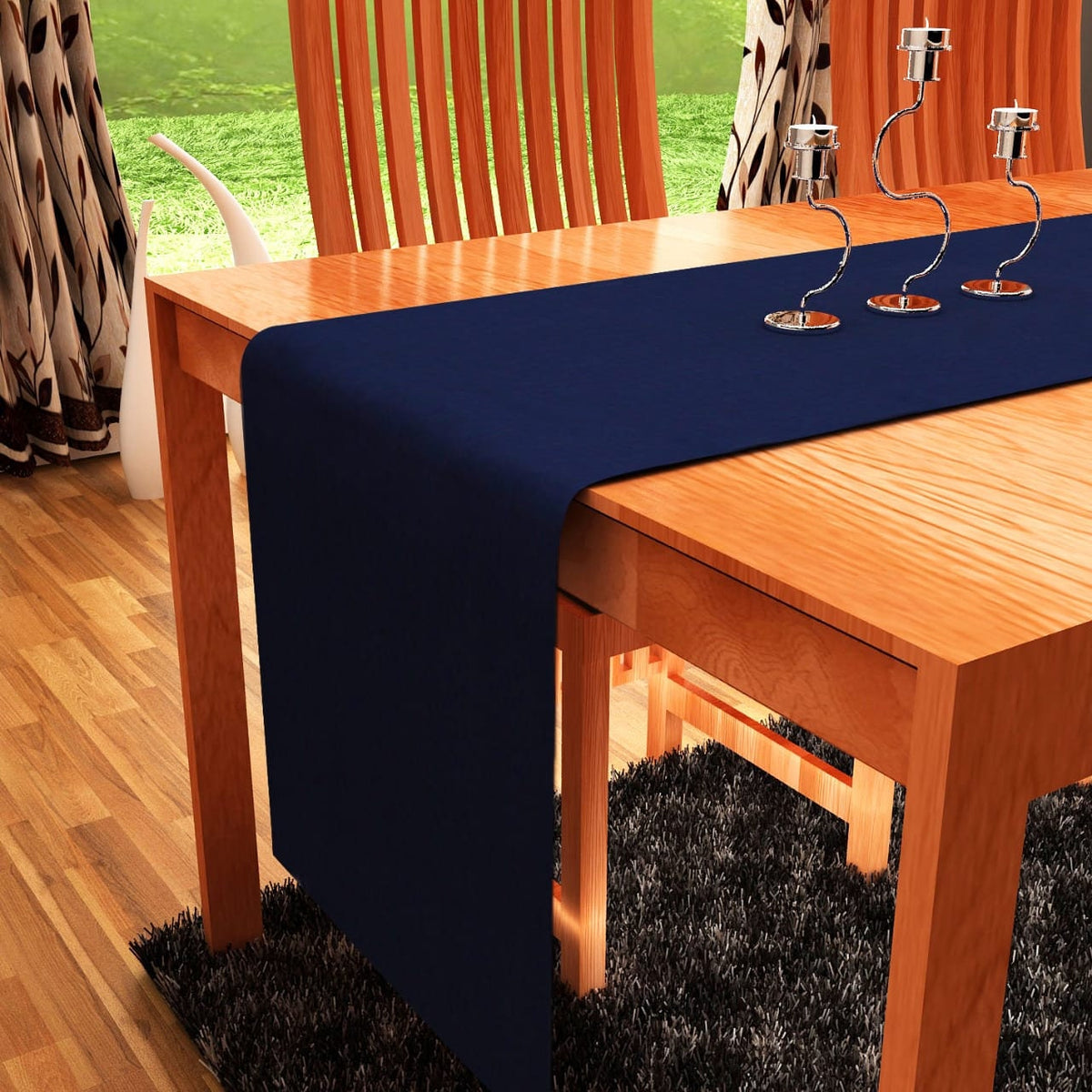 Country table runner Premium tapestry fabric blue heavy cotton cloth Hemmed Table Runner & Toppers made in India by Home Heart Brands