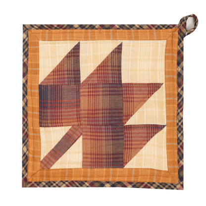 Quilted Pot Holder/Table topper/hot pads patchwork for kitchen Autumn leaves Mix 9"x9" by HOME HEART Brands( Made in India)