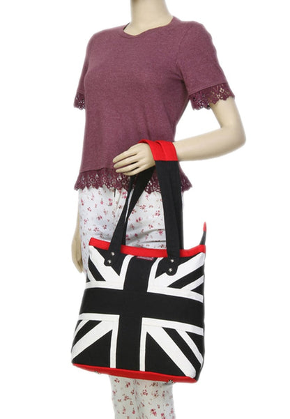 Union Jack Flag duck heavy cotton fabric Tote Bag Shopping Bag, Union Jack Patterned Shopping Bag, by HOME HEART Brands 2 color Available
