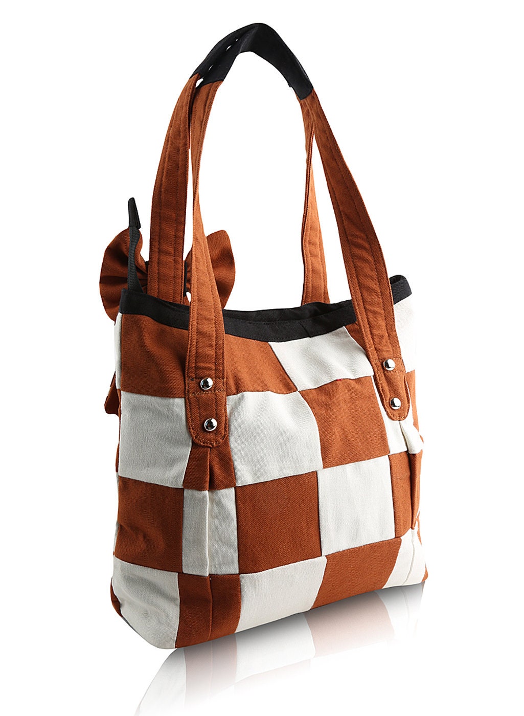 Hand bag Duck cotton canvas patchwork bag hand crafted bow best FAITH shoulder bag by HOME HEART Brands(Made in India)