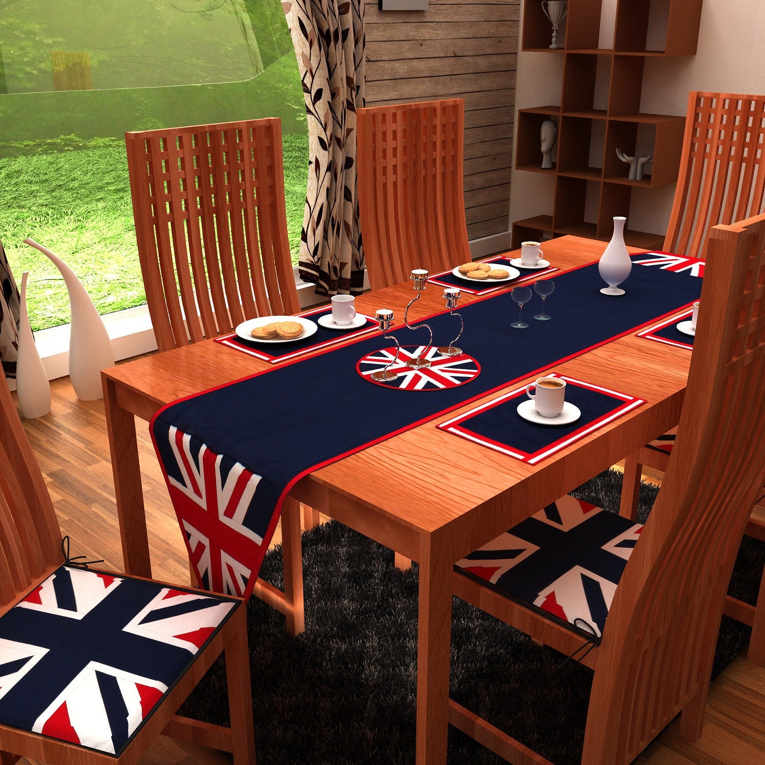 Quilted trivet/ Pot Holder/Table topper/hot pads Premium tapestry cotton fabric Union jack patchwork by HOME HEART Brands (Made in India)