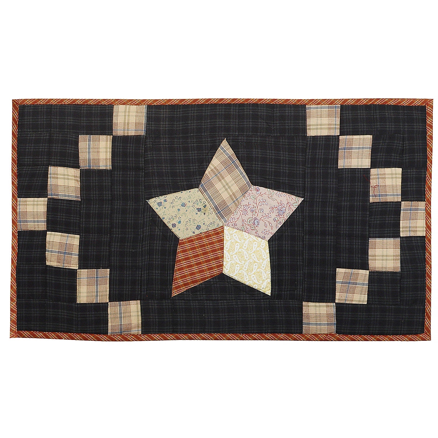 Quilted patchwork Table Runner & Toppers Galaxy Country star by HOME HEART Brands(Made in India)