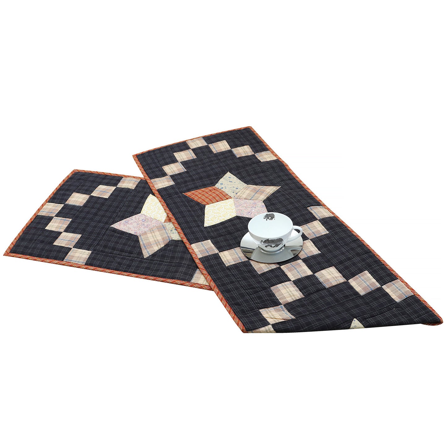 Quilted patchwork Table Runner & Toppers Galaxy Country star by HOME HEART Brands(Made in India)