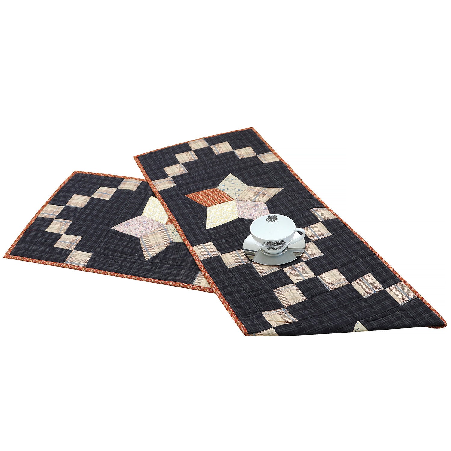 Quilted patchwork Table Runner & Toppers Galaxy Country star by HOME HEART Brands(Made in India)