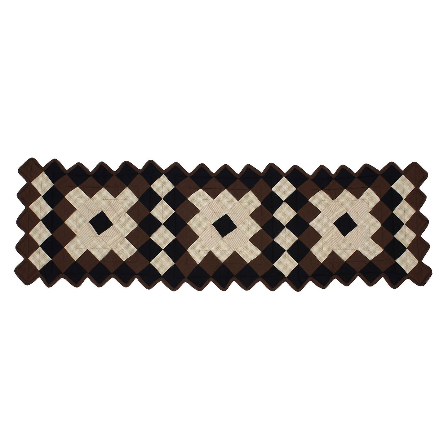 Quilted Table Runner & Toppers patchwork country Trip around the world plaid mix by HOME HEART Brands(Made in India)