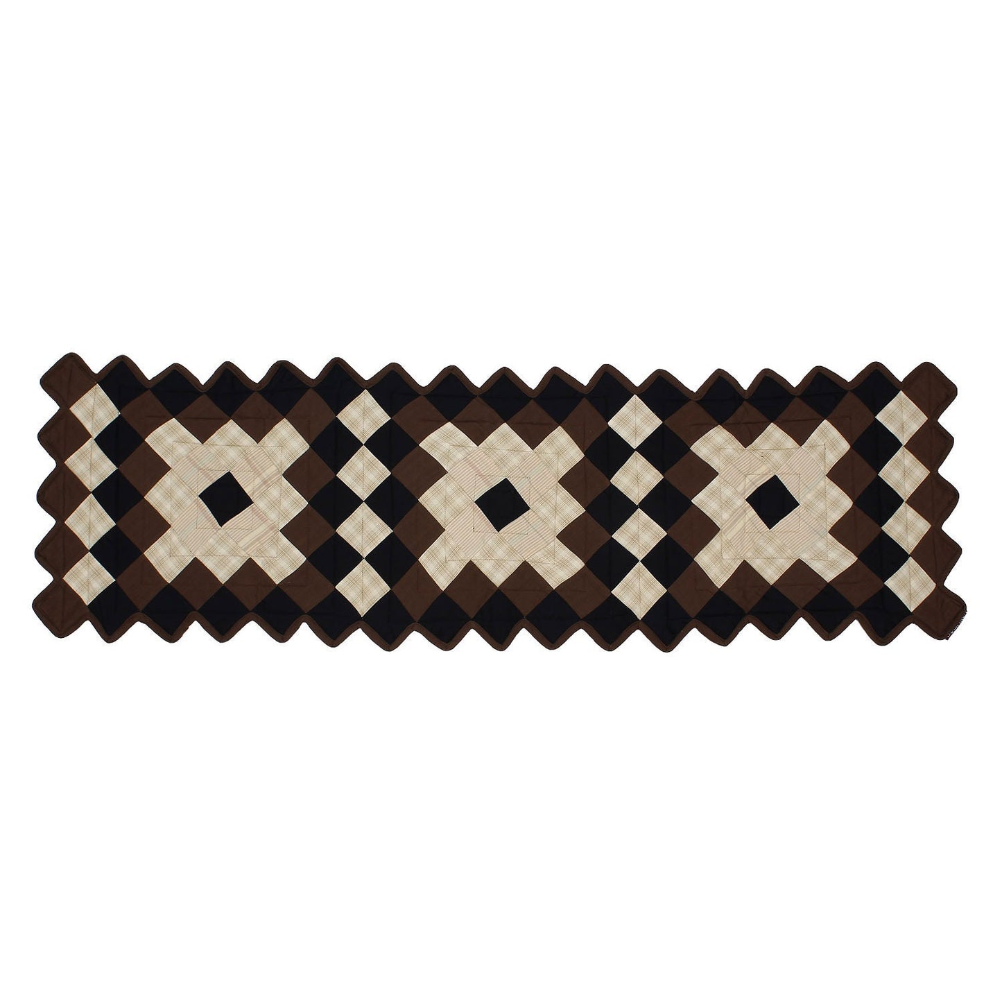 Quilted Table Runner & Toppers patchwork country Trip around the world plaid mix by HOME HEART Brands(Made in India)