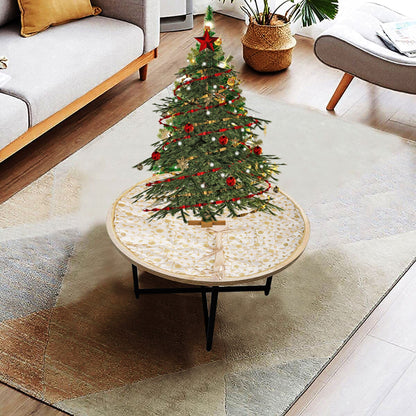 Christmas tree skirt 36" round Serenity Gold Embroidered jacquard fabric Thick Double Layer by HOME HEART Brands