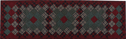 Quilted Table Runner & Toppers patchwork winter berry country  plaid, calico print by HOME HEART Brands( made in INDIA)