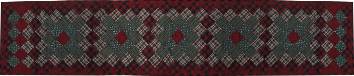 Quilted Table Runner & Toppers patchwork winter berry country  plaid, calico print by HOME HEART Brands( made in INDIA)