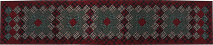 Quilted Table Runner & Toppers patchwork winter berry country plaid, calico print by HOME HEART Brands( made in INDIA)