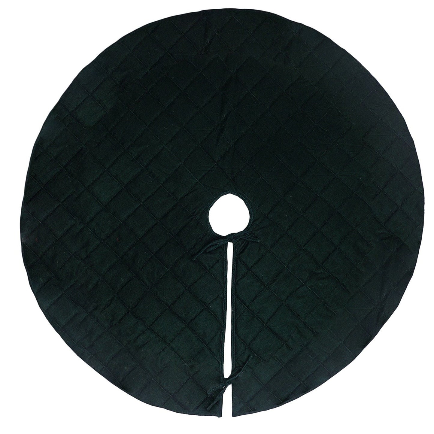 Christmas tree skirt dark bottle green micro Velvet Quilted Thick Double Layer by HOME HEART Brands
