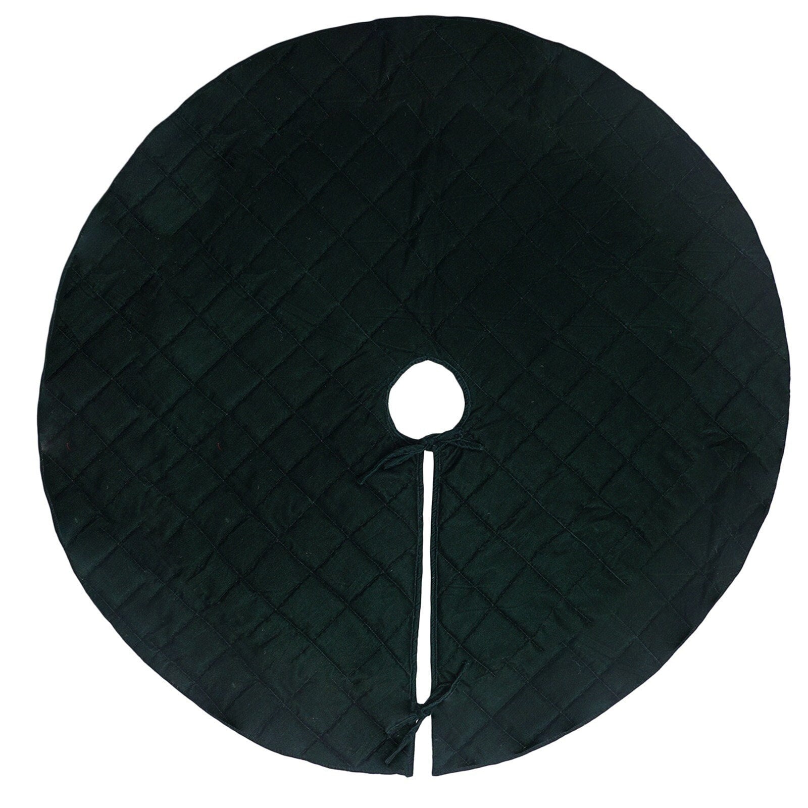 Christmas tree skirt dark bottle green micro Velvet Quilted Thick Double Layer by HOME HEART Brands