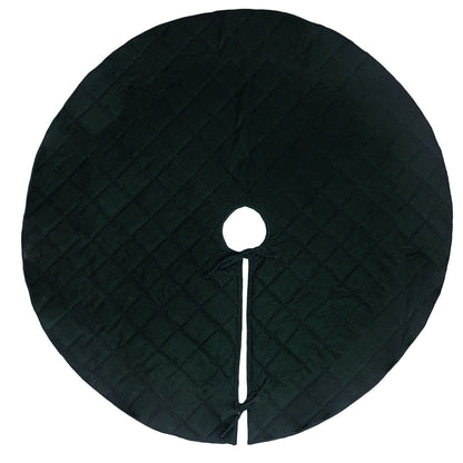 Christmas tree skirt dark bottle green micro Velvet Quilted Thick Double Layer by HOME HEART Brands