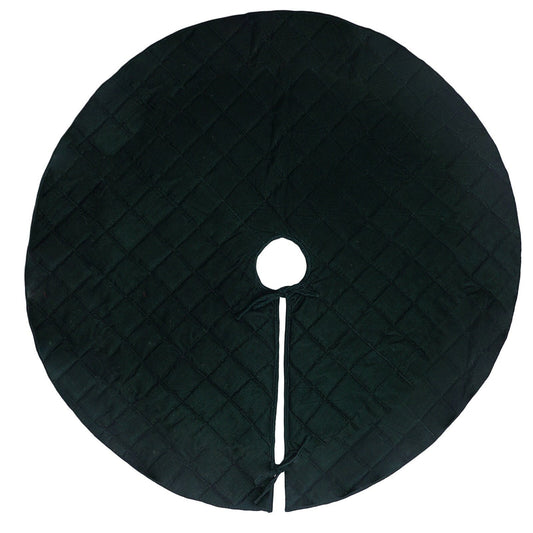 Christmas tree skirt dark bottle green micro Velvet Quilted Thick Double Layer by HOME HEART Brands